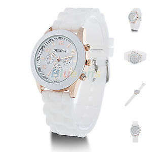 Hot Selling! Womens Wristwatch Geneva Quartz Wrist Watch White BA1A