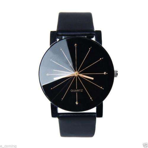Men's Date Leather Stainless Steel Military Sport Quartz Star Wrist Watch reloj