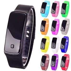 .Womens & Mens Silicone Band Digital LED Bracelet Wristwatch Sports Running Watches