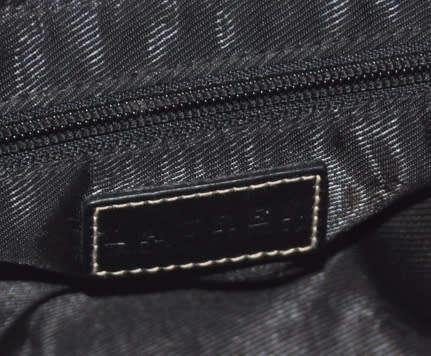 LAUREN RALPH LAUREN (LRL) BLACK NYLON BAG WITH BLACK LEATHER STRAPS AND SILVER METAL DETAILS