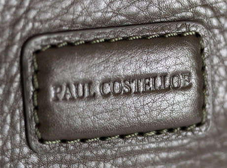 GENUINE LEATHER PAUL COSTELLOE SATCHEL-TYPE HANDBAG, OLIVE GREEN BRAND NEW SUPERB QUALITY