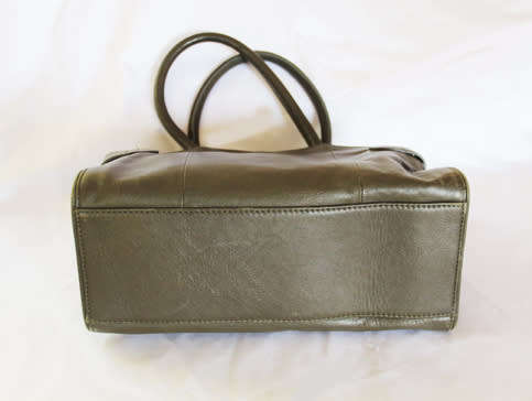 GENUINE LEATHER PAUL COSTELLOE SATCHEL-TYPE HANDBAG, OLIVE GREEN BRAND NEW SUPERB QUALITY