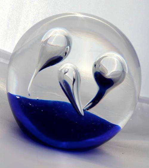STUNNING HEFTY GLASS BALL SHAPED PAPERWEIGHT. FASCINATING INCLUSIONS. QUITE SPECIAL