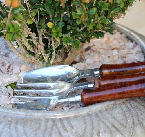 DECORATIVE BUT REAL GARDEN TOOL-SET! 3-PIECE. IDEAL FOR SMALL GARDENS AND POTS!