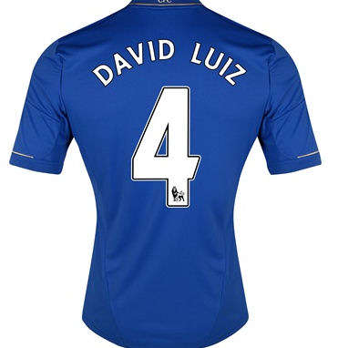 2013 CHELSEA HOME SHIRT+DAVID LUIZ 4+1 MEDIUM, ONLY+FREE SHIPPING