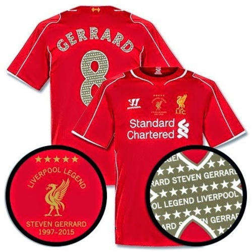LIVERPOOL GERARD LEGENDS SHIRT+NUMBER 8+ 1 LARGE left