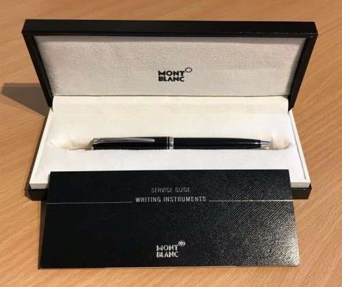 MONTBLANC GENERATION 7385 BLACK BALLPOINT PEN - BOXED + BOOKLET  AUTHENTIC