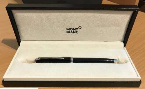 MONTBLANC GENERATION 7385 BLACK BALLPOINT PEN - BOXED + BOOKLET  AUTHENTIC