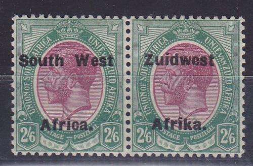 SOUTH WEST AFRICA KINGS HEADS 2s6d LIGHTLY MOUNTED FINE PAIR