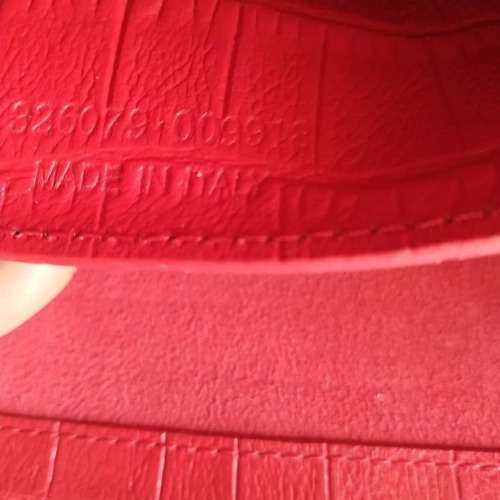 YVES SAINT LAURENT Red Croc Embossed Leather Kate Clutch Bag