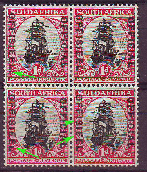 South Africa-varieties and errors   - see scan