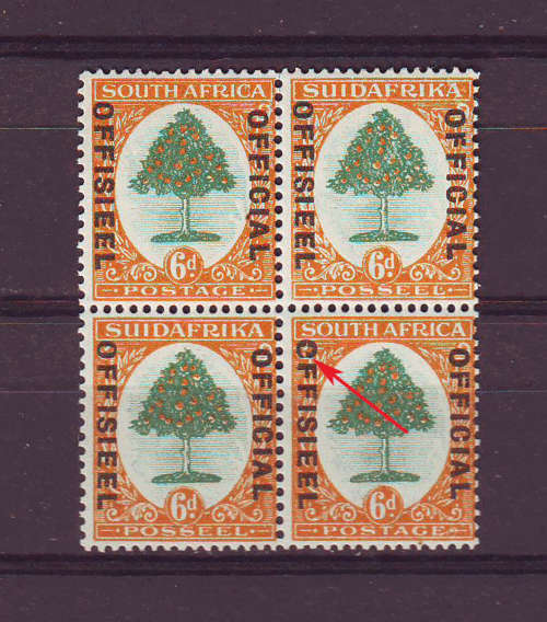South Africa OFFICIALS Varieties & Errors-see scan