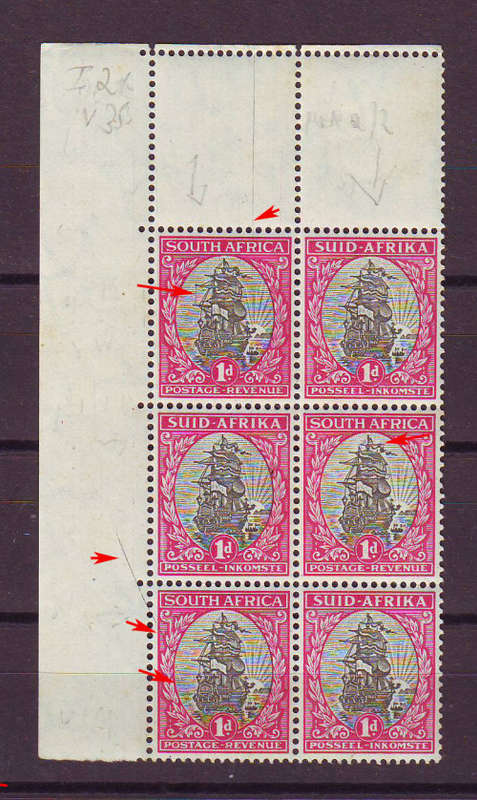 Union of South Africa- varieties and errors -see scan