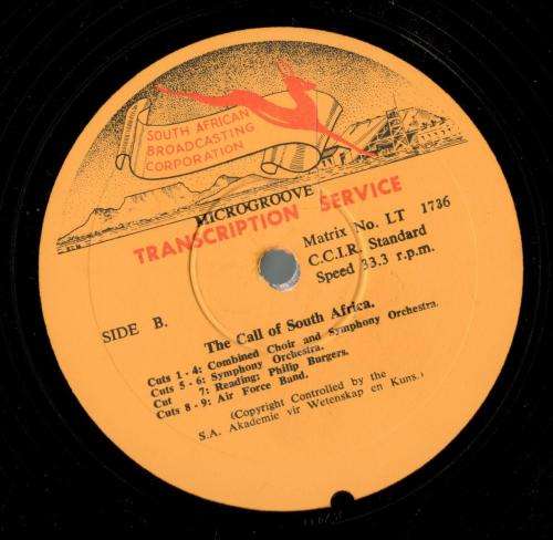 Die Stem van Suid-Afrika  --  The Call of South Africa  -- LP, Langspeelplaat