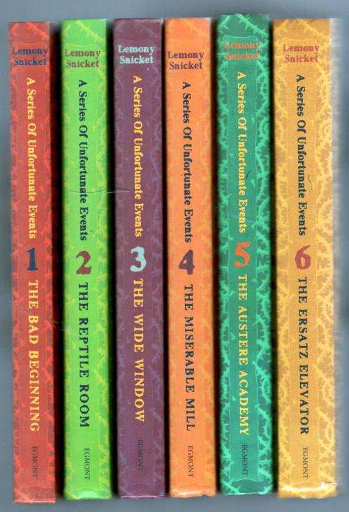 A Series of Unfortunate Events  --  Lemony Snicket  Volumes 1 to 6