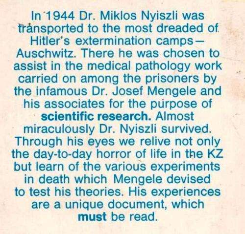Auschwitz - A Doctor's Eye-Witness Account  -  Dr Miklos Nyiszli
