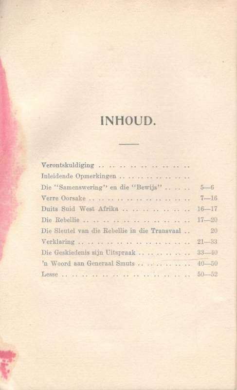 Die Anderkant van die Rebellie - 'n Woord aan Generaal Smuts  --  Johan H Schoeman