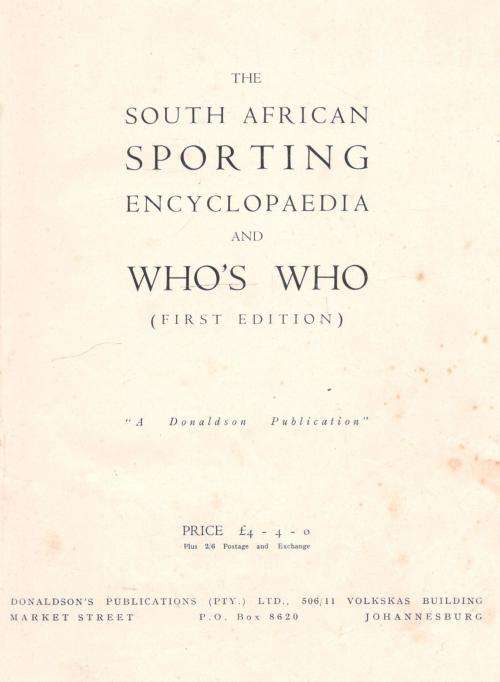 The South African Sporting Encyclopaedia and Who's Who