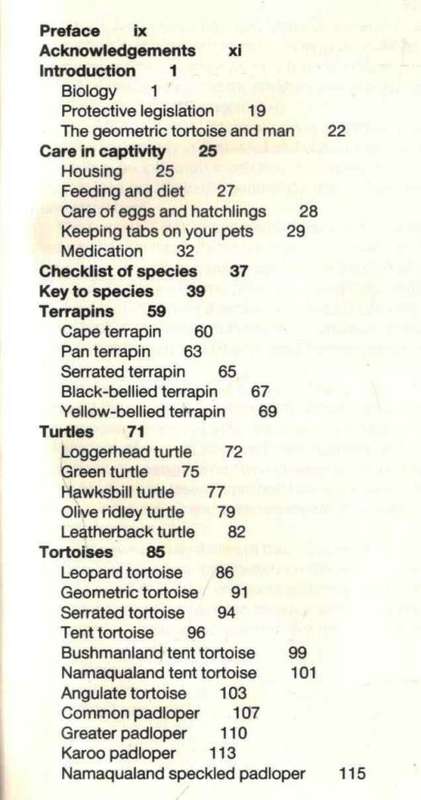 The South African Tortoise Book  -  A Guide to South African Tortoises Terrapins and Turtles
