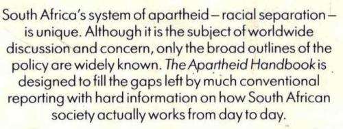 The apartheid Handbook - a Guide to South Everyday Racial Policies - Roger Omond