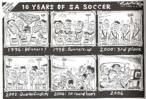 VuvuzelaNation  --  Zapiro on SA Sport 1995 - 2013
