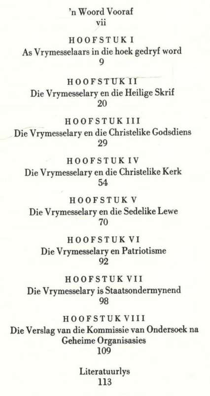 Die Vrymesselary Ontmasker --  J D Vorster en F N van Niekerk