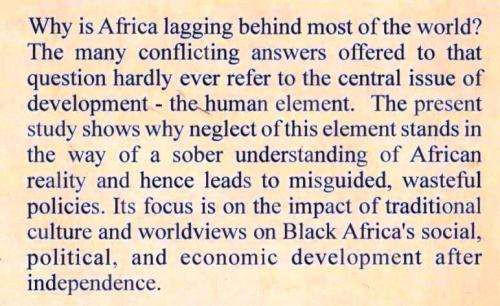 African Predicament - Ancient Culture and the Quest for Development  -- Erich Leistner
