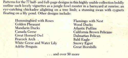 Bird Designs  --  Stained Glass Pattern Book  -- Carolyn Relei