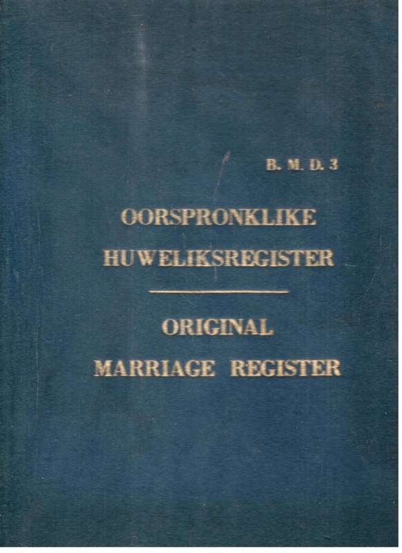 Oorspronlike (Nuwe) Huweliksregister