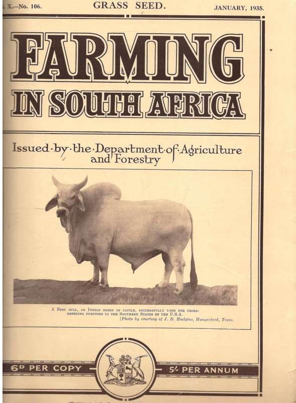 Farming in South Africa  --  January 1935  to  December 1935