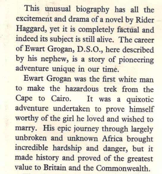 The Man from the Cape  --  The First Trek from Cape to Cairo  -- Norman Wymer