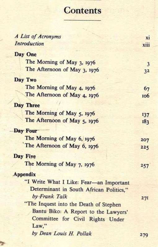 The Testimony of Steve Biko  --  Millard Arnold