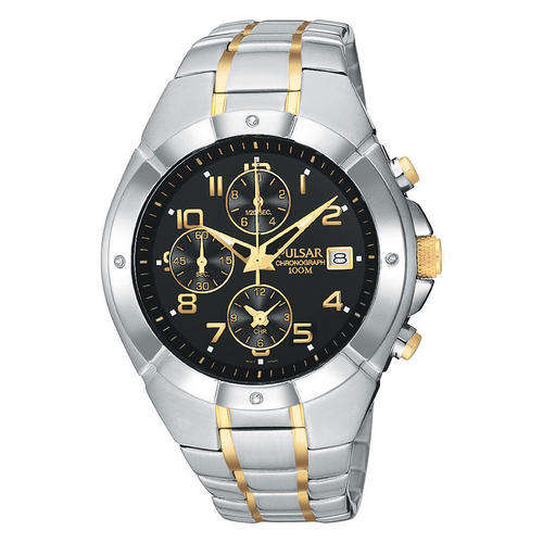 PULSAR Two Tone Chronograph Mens Watch