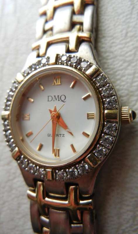 DMQ Crystal Accented Two Tone Ladies Watch