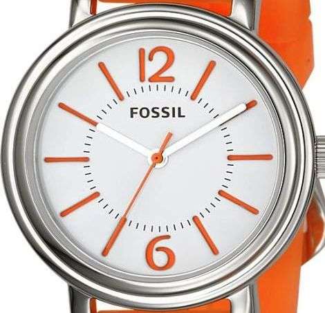 FOSSIL Orange Silicone Strap Ladies Watch
