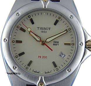 TISSOT PR200 Stainless Steel & Brown Leather Swiss Made Ladies Watch