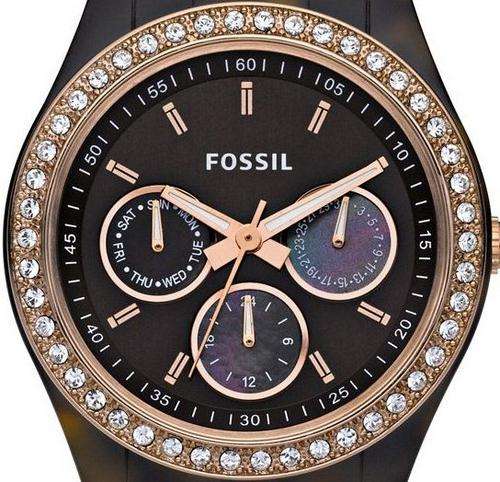 FOSSIL Stella Crystal Tortoise Resin Chronograph Ladies Watch