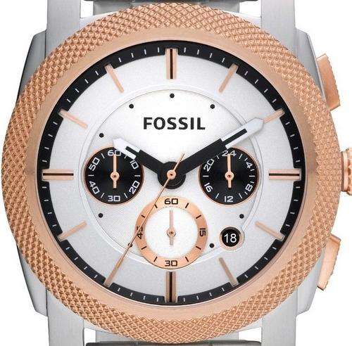 FOSSIL Machine Rose Gold Accented Chronograph Mens Watch