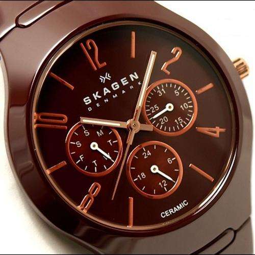 SKAGEN Denmark Ceramic Collection Chronograph Ladies Watch