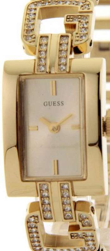 GUESS Petite Crystal Accented Goldtone G Logo Ladies Watch