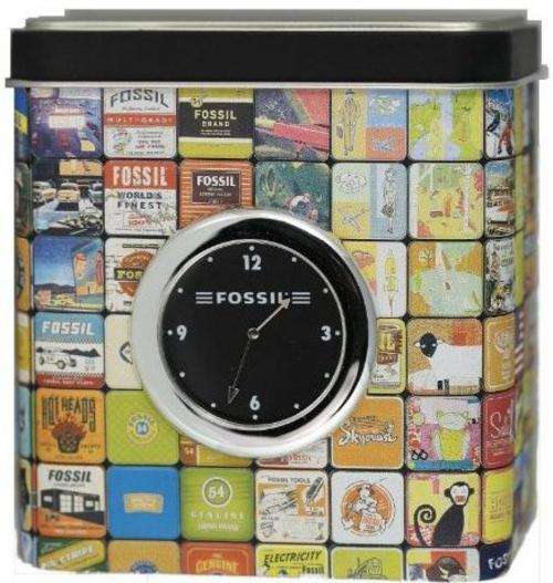 FOSSIL Collectable Storage Tin Desk Clock