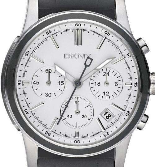 DKNY Grey Silicone Strap Chronograph Ladies Watch (Please read description)
