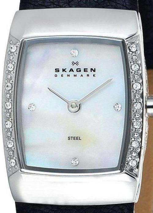 SKAGEN Denmark Crystal Accented Mother Of Pearl Ladies Watch