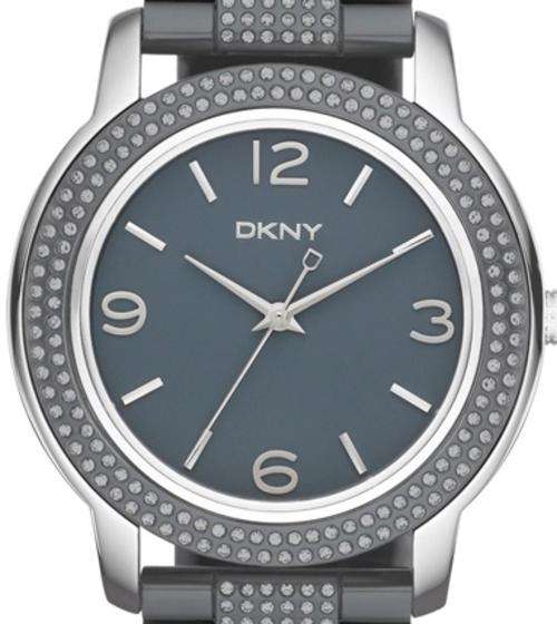 DKNY Crystal Accented Large Grey Dial Ladies Watch