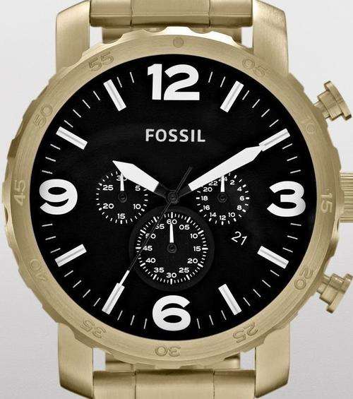 FOSSIL Nate Oversized Gold Tone Chronograph Mens Watch