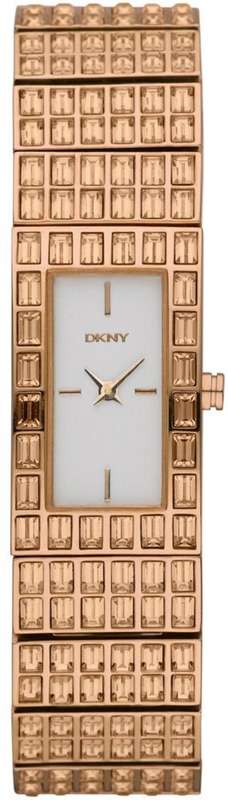 DKNY Rose Gold Baguette Crystal Ladies Watch