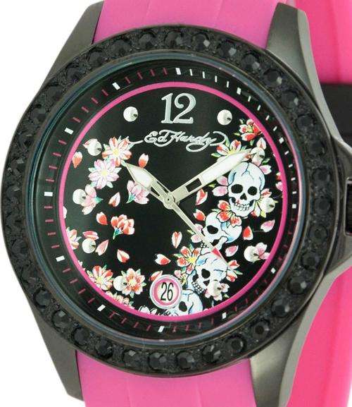 ED HARDY Swarovski Crystal Accented Techno Large Dial Ladies Watch