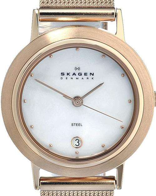 SKAGEN Denmark Rose Gold Mother Of Pearl Ladies Watch