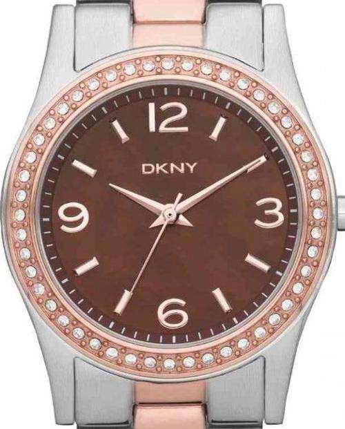 DKNY Two Tone Crystal Accented Ladies Watch