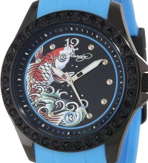 ED HARDY Swarovski Crystal Accented Techno Large Dial Ladies Watch